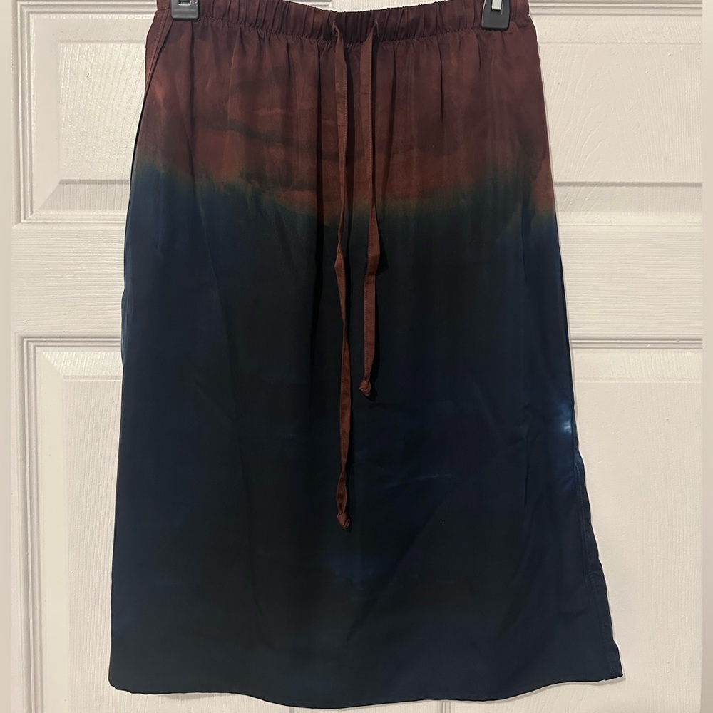 Cloth & Stone Red and Blue Skirt Tie Front Casual NWOT